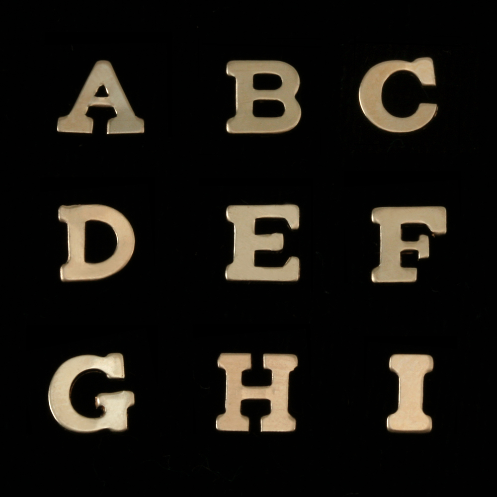 Charms & Solderable Accents Gold Filled Letter H, 24g